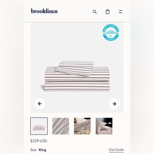 NEW: King, Brooklinen Luxe Sateen Core Sheet Set